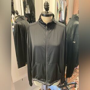 Under Armour Women’s Black Performance Track Jacket with Logo Hem, Size XL
